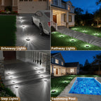 VOLISUN Solar Ground Lights Outdoor,16 Pack Flat Solar Pathway Lights,IP67 Waterproof Solar Powered Disc Lights,Landscape Lighting for Garden Yard Walkway Patio Driveway,Cool White