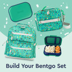 Bentgo Chill Kids Leak-Proof Lunch Box - 4-Compartment Bento Box with Built-In Ice Pack, 3.3 Cup Capacity, PFAS & BPA-Free, Microwave & Dishwasher Safe, Ideal Size for Ages 3 to 7 (Green/Navy)