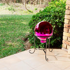 Polyjkl 10" Tall Gazing Ball Stand for 8-10 inch Balls, Black Metal Gazing Globe Display Holder Stands for Outdoor Garden Clearance, 8" L x 8" W x 10" H