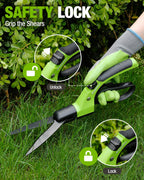 WORKPRO Grass Shears Handheld, Grass Clippers with 360 Degree Swivel Blades