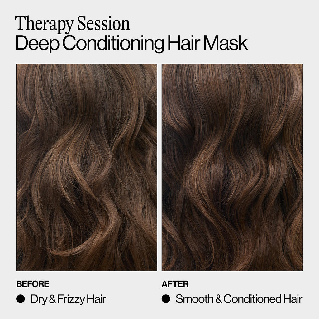 Eva NYC Therapy Session Deep Conditioning Hair Mask with Vegan Protein, Jojoba Oil + Argan Oil - Hydrate, Soften + Repair Hair Strength - Sulfate Free - Warm Vanilla Scent - 13.5 fl oz