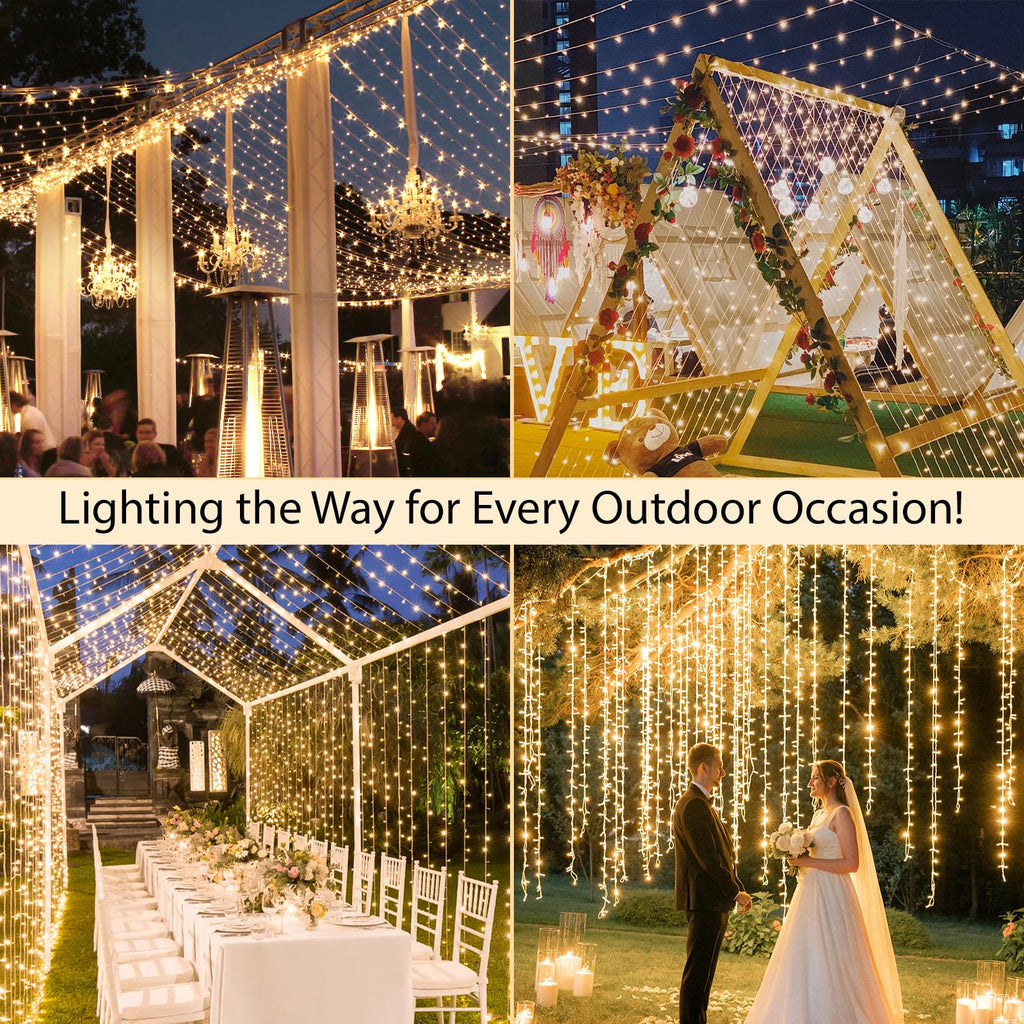 suddus String Lights Indoor Plug in 200 LED Christmas Lights Warm White