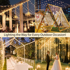 suddus String Lights Indoor Plug in 200 LED Christmas Lights Warm White