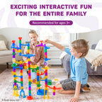 Marble Genius Marble Run - 150 Complete Pieces Maze Track Toys for Adults, Teens, Toddlers & Kids Aged 4-8 Years Old, (85 Translucent Marbulous Pieces + 65 Glass-Marble Set), Super Set