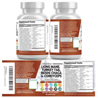 Clean Nutraceuticals Lions Mane 20in1 Mushroom Supplement with Turkey Tail Reishi Cordyceps Chaga Maitake Meshima Poria Cocos Shiitake Oyster Porcini Enoki - 2Pack