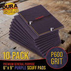 Dura-Gold 6" x 9" Purple Medium Fine 600 Grit General Purpose Scuff Pads
