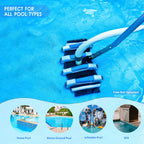 Extra-Wide 4LB Professional Weighted Vacuum Heads- Commercial-Grade Pool Vac Head with Direction-Control Handle,Brush & Wheels for Vinyl Liner-Deep Cleaning Inground & Above Ground Swimming Pool -Blue