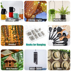 EIENHOSHI 105 Pcs Screw Hooks, 6 Sizes Silver Cup Hooks, Screw in Hooks for Hanging, Metal Cup Hook Screw in (1/2", 5/8", 3/4", 7/8", 1'', 1-1/4")