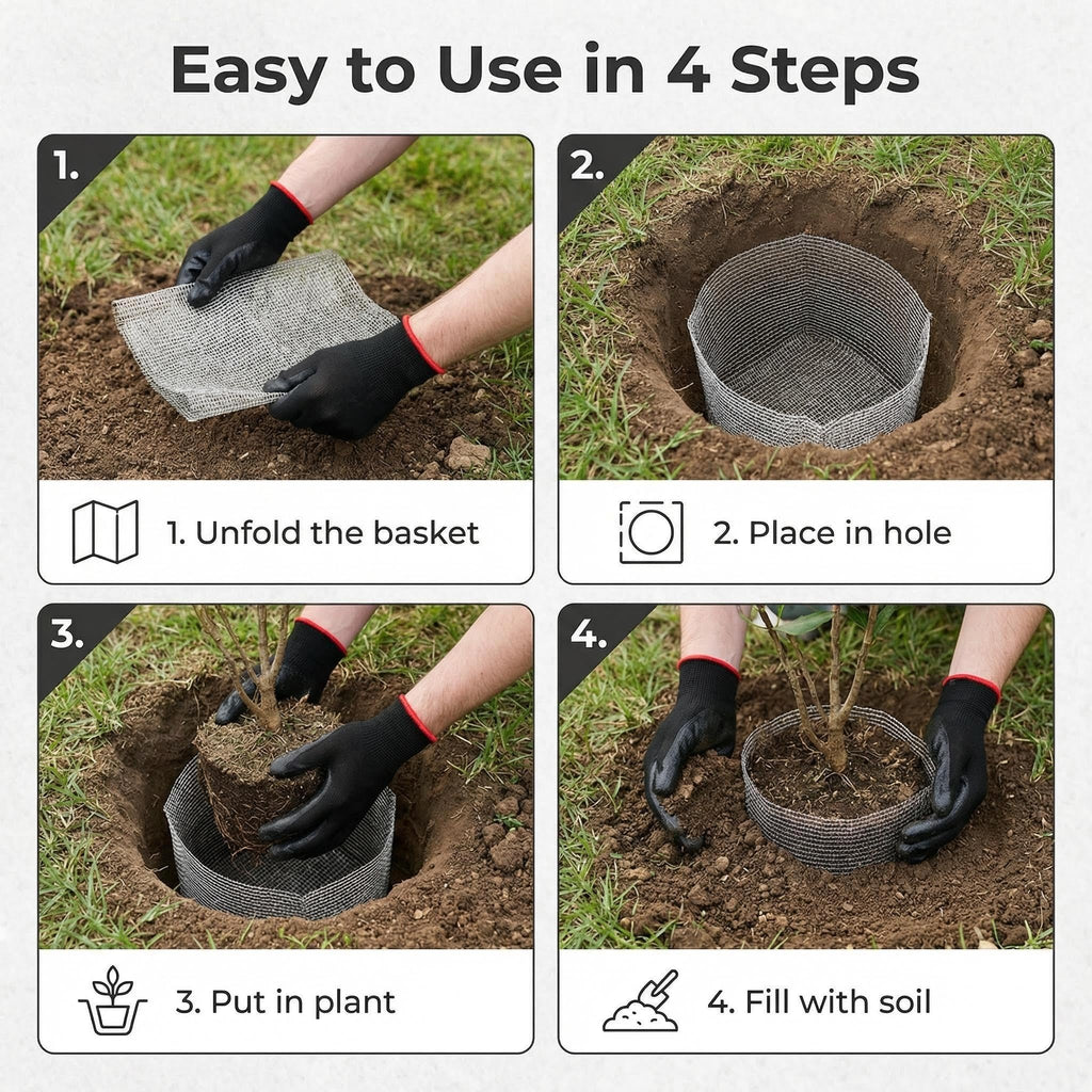 Emycool 10 Pack Gopher Baskets 5 Gallon, Gopher Cages for Planting Stainless Steel Metal Mesh to Protect Plant Root from Gophers Moles and Voles