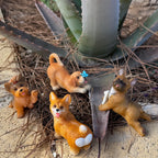 Mood Lab Fairy Garden Dog Figurines - Realistic Puppy Set (4 pcs) - Miniature Decorative Statues - Outdoor & Indoor Garden Decor