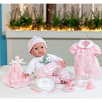 15" Realistic Soft Body Baby Doll with Open/Close Eyes | JC Toys - Berenguer Boutique | 10 Piece Gift Set with Bottle, Rattle, Pacifier & Accessories | Pink | Ages 2+