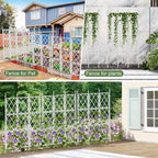 63 Inch White Metal Pipe Garden Trellis Support Fence Frame for Climbing