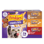 Friskies Purina Meaty Bits Cat Food Variety Pack, 24 Pack 5.5 oz Cans