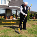 Heavy Duty Thatch Rake for Lawns -15" Dual-Action Dethatcher Thatching Rake with Sharp Blade for Dead Grass Removal,Soil Loosening,Lawn Dethatching,70" Manual Thatcher for Yard,Garden, Lawn