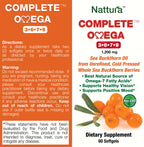 Nattura Complete Omega 3-6-7-9, Pure Sea Buckthorn Oil, European Quality, from Unrefined, Cold Pressed Whole Sea Buckthorn Wild Berries - 1,200mg - 2 Bottles