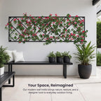 Giant Wall Trellis, 8 Foot Tall (96” high by 32” Wide), for Outdoor Climbing Plants, Sturdy Rectangular Shaped Metal Frame with Lattice Design