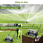 Suchtale 18-Inch Push Spike Aerator, Heavy Duty Rolling Lawn Aerator, Rotary Spike Lawn Aerator, Manual Aeration Equipment with Steel Handle, Suitable for Lawns, Garden, and Yard Grass Aeration
