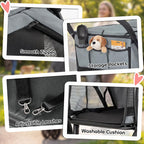 PawHut 3 Wheel Pet Stroller, Dog Stroller Dual Entry, Easy One-Click Quick Fold, All-Terrain Wagon Cart with Air Mesh, Washable Cushion, for Small and Medium Dogs and Cats Up to 44 lbs, Gray