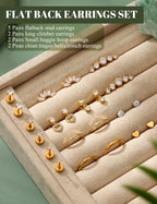 Flat Back Earrings for Women,20G Conch Tragus Helix Piercing Jewelry Gold