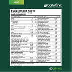 Greens First Original Greens Powder - 49 Superfoods - Organic Fruits & Veggies - Prebiotics, Probiotics & Digestive Enzymes - Antioxidant Smoothie - Dairy Free, Vegan & Non-GMO (Mint, 60 Servings)