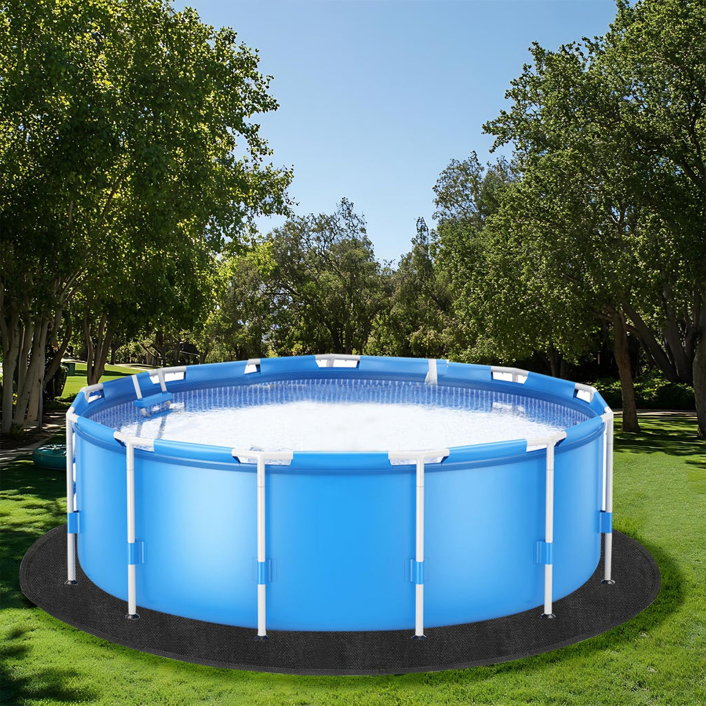 CIEOVO 8 FT Round Pool Liner Pad for Above Ground Swimming Pools - Protects Pool Liner Outdoor Pool Mat for Pool Bottom Liner Protector to Prevent Punctures Extend Liner Life