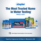 Taylor Technologies S-1403, 7-in-1 Pool and Spa Test Strips for Free & Total Chlorine, Total Bromine, pH, Total Alkalinity, Total Hardness & Cyanuric Acid, 50 Test Strips | Made in the USA