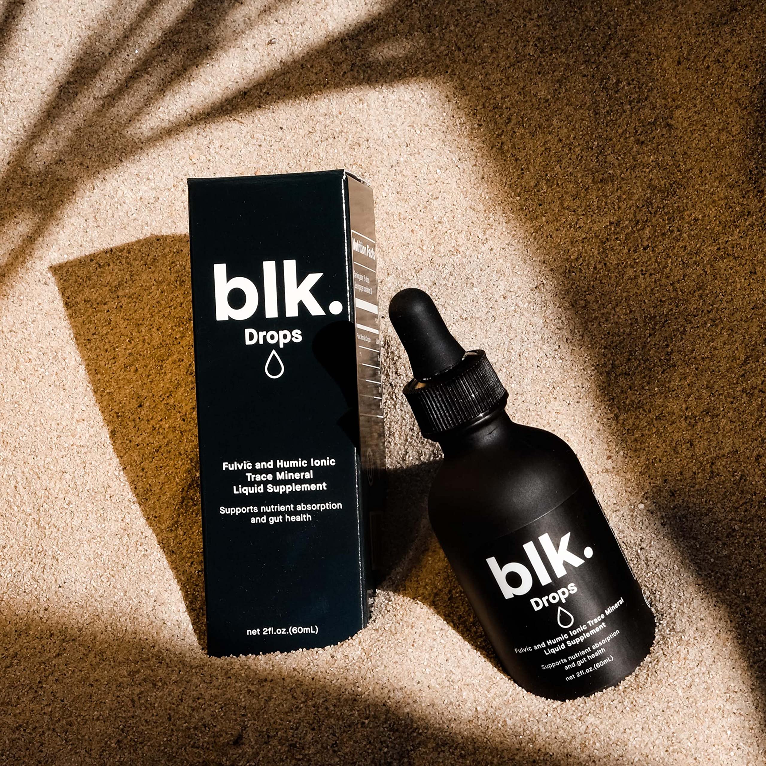 blk. PH 8+ Natural Mineral Alkaline Water Drops Electrolyte Infused with Fulvic and Amino Acids, Zero Sugar, 2oz., 3-Pack