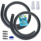 U.S. Pool Supply 1.5" Heavy-Duty Above Ground Pool Hose Replacement Kit - 2 Silver 6 Foot Hoses, 2 Connection Adapters, 4 Clamps - Compatible with Intex Filter Pumps