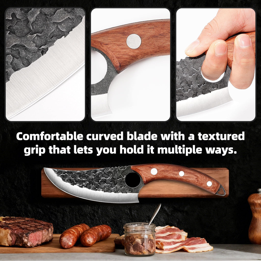 Birthday Gifts for Men Dad Husband - Chef Knife, Kitchen Knife for Cooking, Unique Gifts for Men Boyfriend Him, Hand Forged High Carbon Steel Knife for Home Outdoor BBQ Camping Christmas, 6 Inch