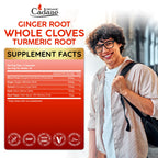 Cadane 5in1 Whole Cloves Herbal Blend | Digestive & Immune Support | Clove, Ginger, Turmeric, Garlic, and Black Pepper | Non-GMO, Vegan – 90 Capsules – 45-Day Supply