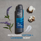 Dove Men Antiperspirant Dry Spray Deodorant Clean Comfort, 3 Pack, 3.8 oz