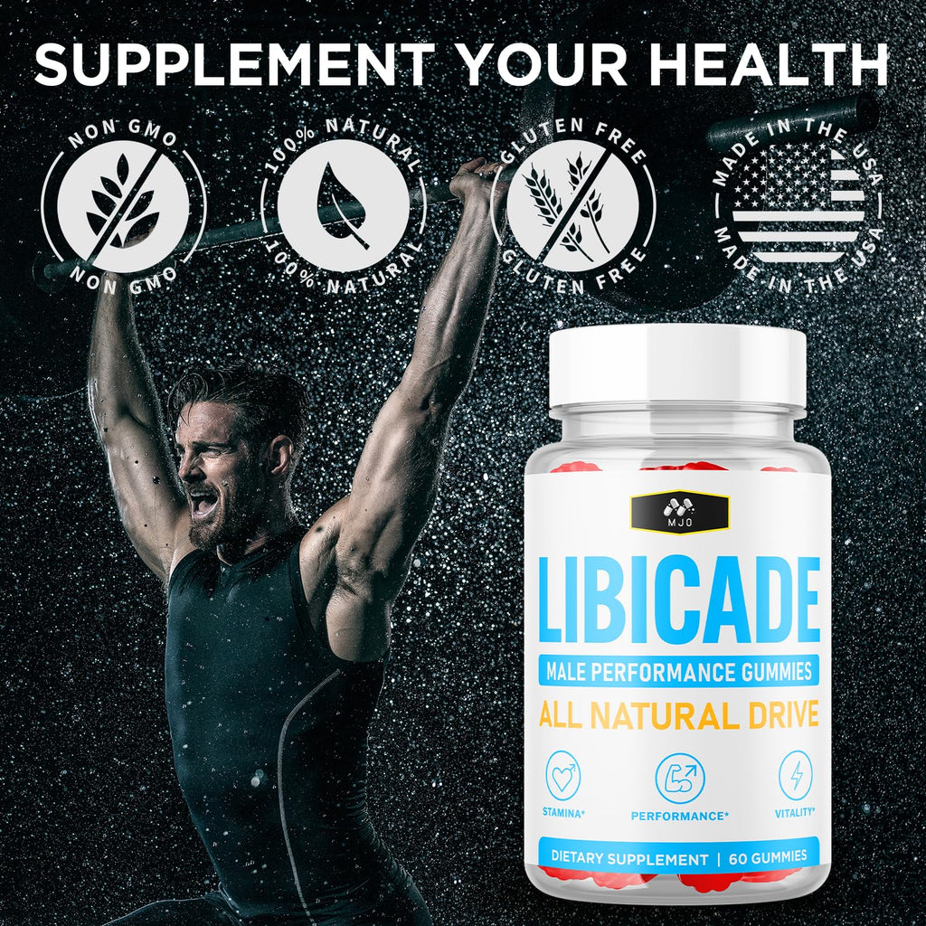 Libicade Gummies, Official Libicade Gummys for Men with All Natural Ingredients, Libicade Advanced Formula for Wellness Support with Premium Vitamins for Optimal Health & Active Lifestyle (60 Gummies)