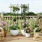 Garvee 21"x72" Metal Garden Trellis Panel (2-Pack), Black Rustproof Fence & Plant Support for Climbing Roses, Vines, Vegetables, Indoor/Outdoor Decorative Screen