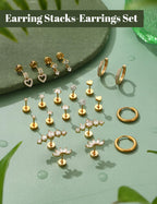 Flat Back Earrings for Women,20G Conch Tragus Helix Piercing Jewelry Gold