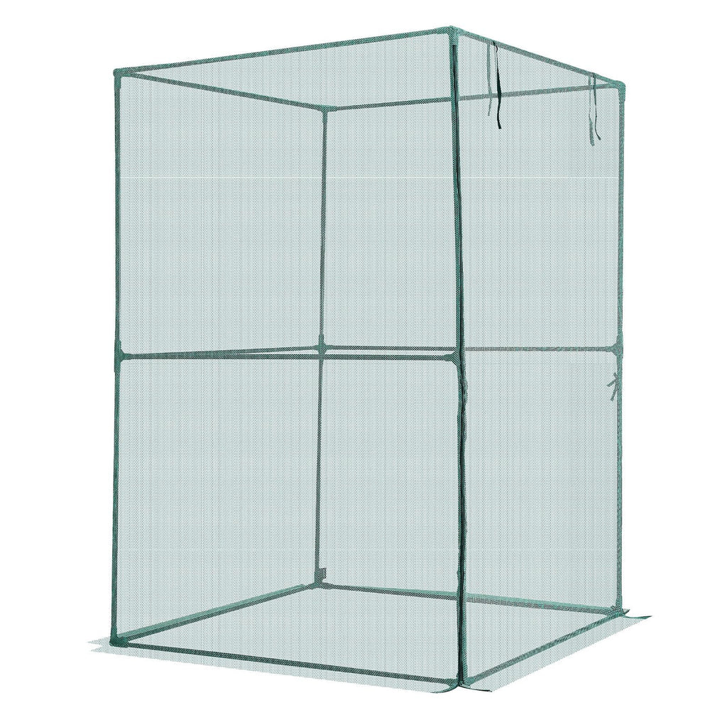 VEVOR Crop Cage, 3.9 x 3.9 x 5.9 ft Plant Protection Tent with Zippered Door, Wind-Resistant Tall Crop Cage, Easy to Install, Outdoor Raised Bed Cover, Tomato Plant Netting for Garden Patio Lawn