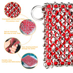 TEZZ 5 Pieces Cast Iron Cleaner Kit Include Stainless Steel Chainmail Scrubber, Dish Scrub Brush, Dual Sided Kitchen Dish Scrubber Sponge, Hot Handle Holder For Cleaning Cast Iron Skillets, Pot & Pans