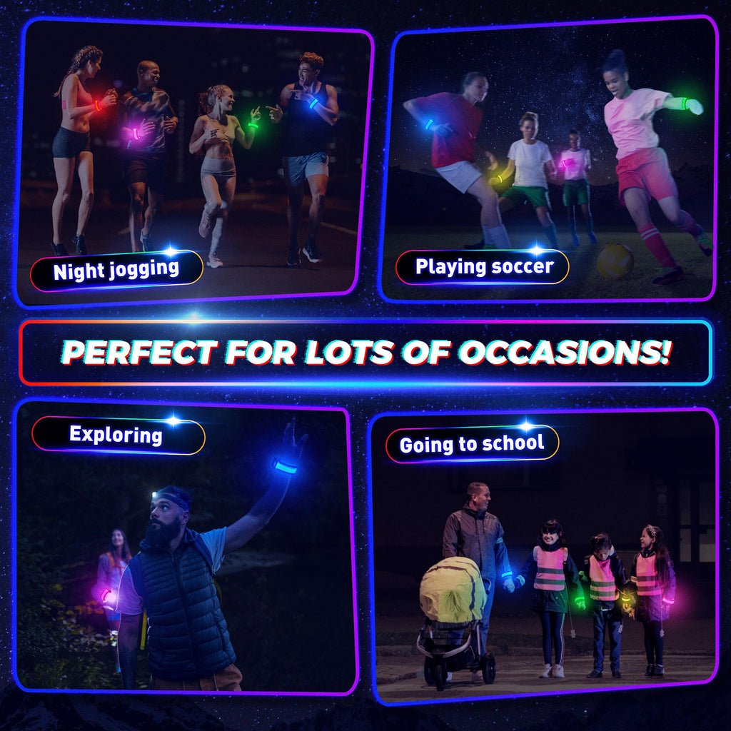 FANL 8 Pack LED Glow Bracelets, 8 Colors, Light Up Party Favors