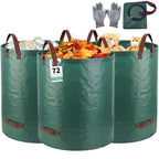 Maziloxe 3Pack 72Gal Tear-Resistant Reusable Yard Waste Bags with Gloves
