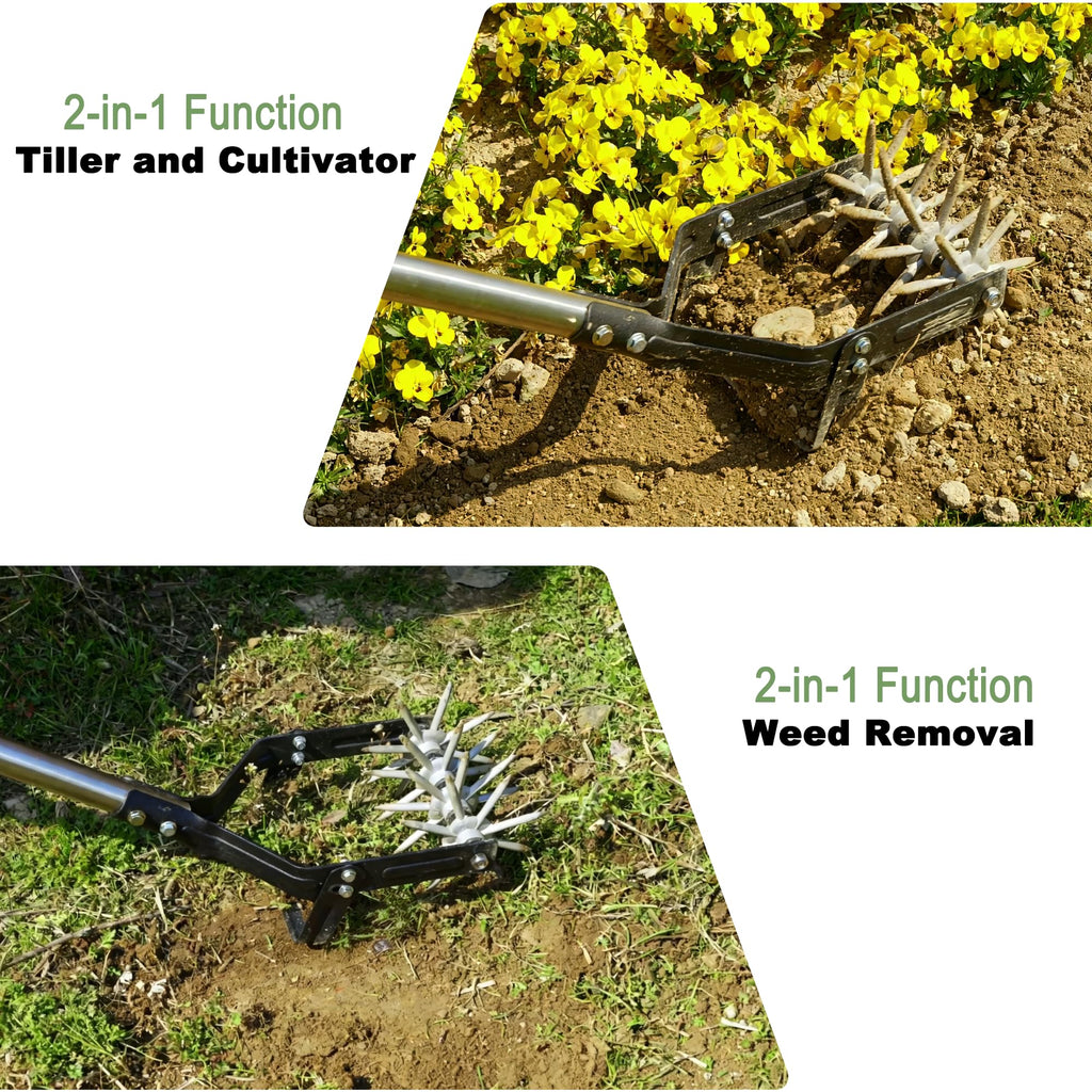 YEELOR 2‑in‑1 Rotary Cultivator for Tilling and Weeding