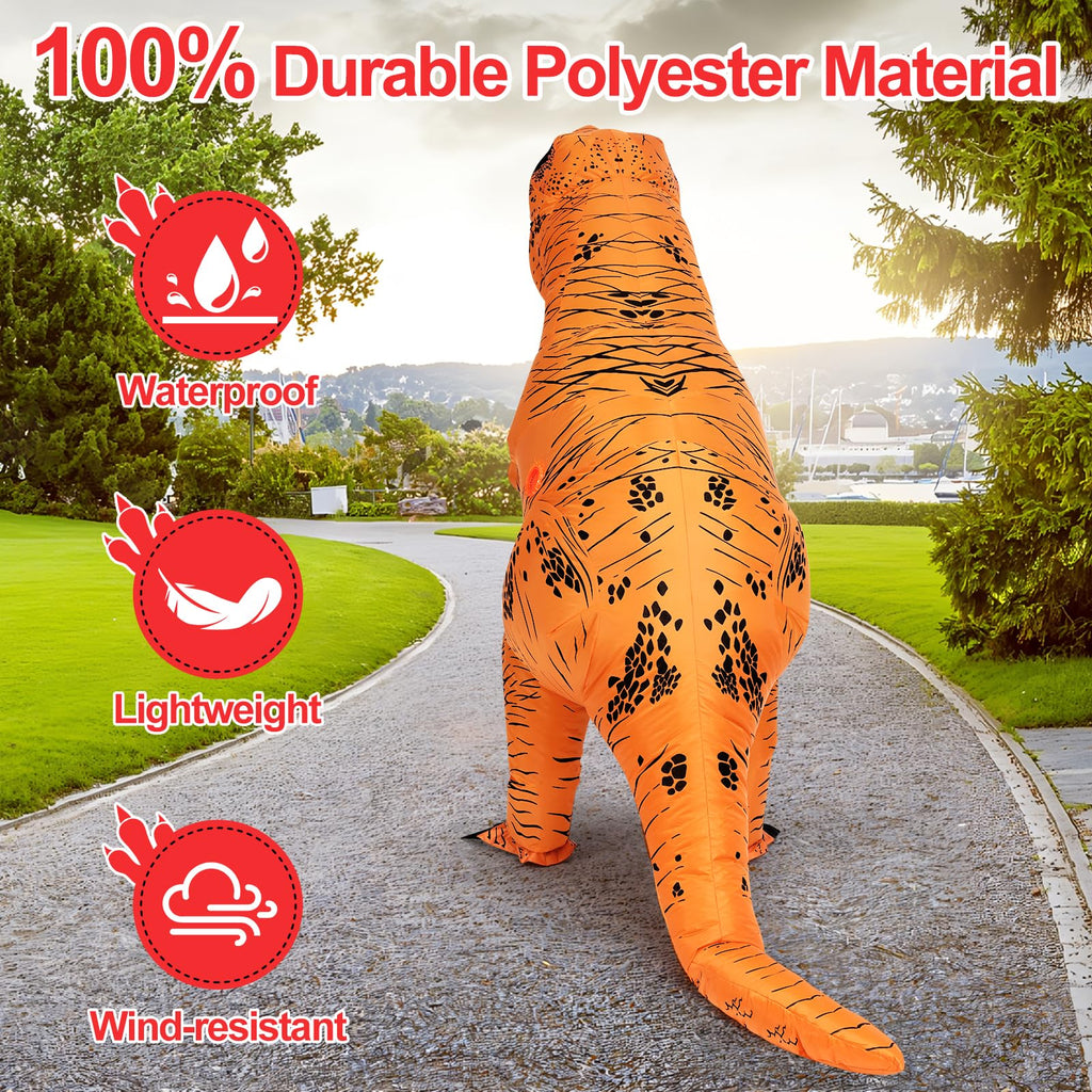 viwzon Inflatable T-Rex Costume, Adults Dinosaur Blow Up Suit for Halloween Cosplay Themed Parties, Dino Costume