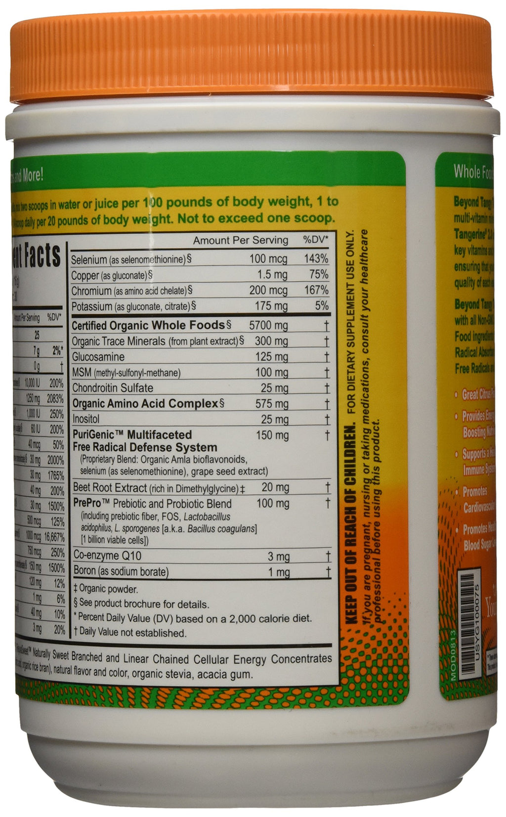 Youngevity Beyond Tangy Tangerine 2.0 Citrus Peach Fusion Multi-Vitamin & Mineral Complex - Made with Natural & Whole Foods | 8,000 ORAC