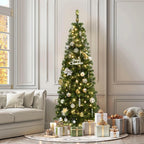 YITAHOME 6FT Prelit Green Fraser Fir Pencil Christmas Tree with Remote