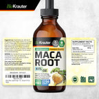 BIO KRAUTER® Maca Root for Women and Men - Vegan Maca Root Liquid Drops 680 mg for Drive & Active Lifestyle Support - 4 Fl.Oz., 56-Day Supply, Non-GMO, Alcohol & Sugar Free Herbal Supplements