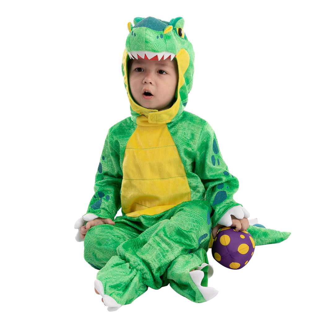 Spooktacular Creations Halloween Dinosaur Costume Kids, T.rex Costume Outfit with Egg for Toddler Child Dress Up Party