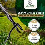 Grampa's Weeder Stand Up Weed Puller Tool with Heavy-Duty Steel Long Handle