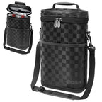 opux 2 Bottle Wine Carrier Tote, Insulated Leakproof Wine Cooler Bag, Wine Travel Bag Tote for Picnic BYOB Beach, Portable Wine Bottle Carrying Case, Gift for Wine Lover Women Men Christmas