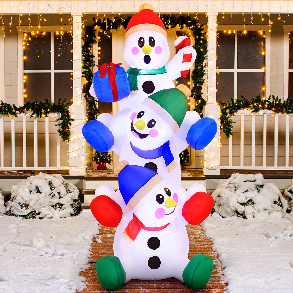 Joiedomi 6 FT Christmas Inflatable Decoration Stacked Snowman with Build-in LEDs Blow Up Inflatables for Xmas Party, Home Indoor Outdoor Christmas D��cor Yard Garden Lawn Winter Holiday Supplies D��cor
