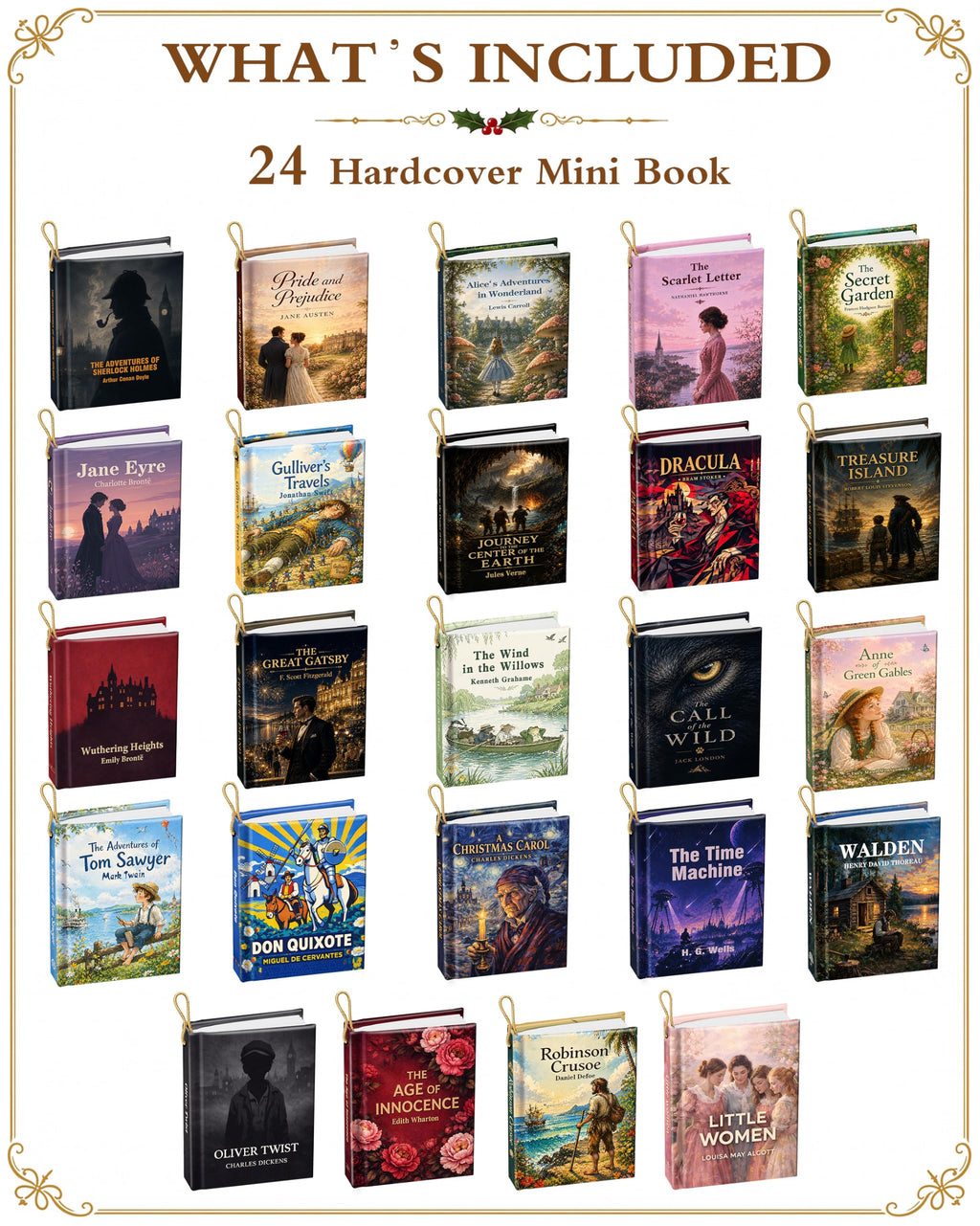 Mini Book Advent Calendar 2026 for Book Lovers, Christmas Tree Decor Books