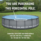 Replacement Horizontal Pool Leg, Pole & Frame Support Bar Gray Oval Compatible with Bestway & Coleman Power Steel 18ft x 48in and 16ft x 48in Above Ground Swimming Pools (Fits 2022+ Models)