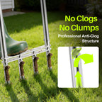 Knee-Friendly Manual Lawn Aerator Tool –Adjustable SUS304 Stainless Steel Core Aerator for Grass, Yard Aeration Tool with 4 Hollow Tines for Lawn Care and Compacted Soil,43.3"-48.5",Silver